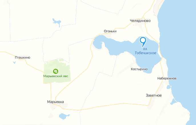 Тобечикское озеро на карте